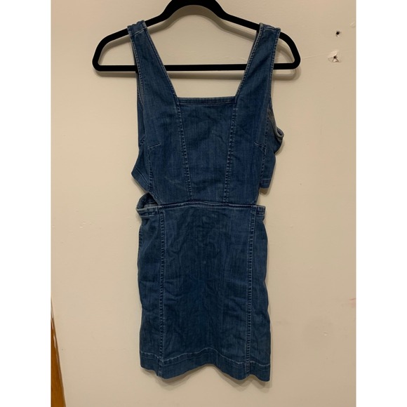 Madewell Denim Cutout Sheath midi Dress Blue Size 4 - Picture 2 of 5